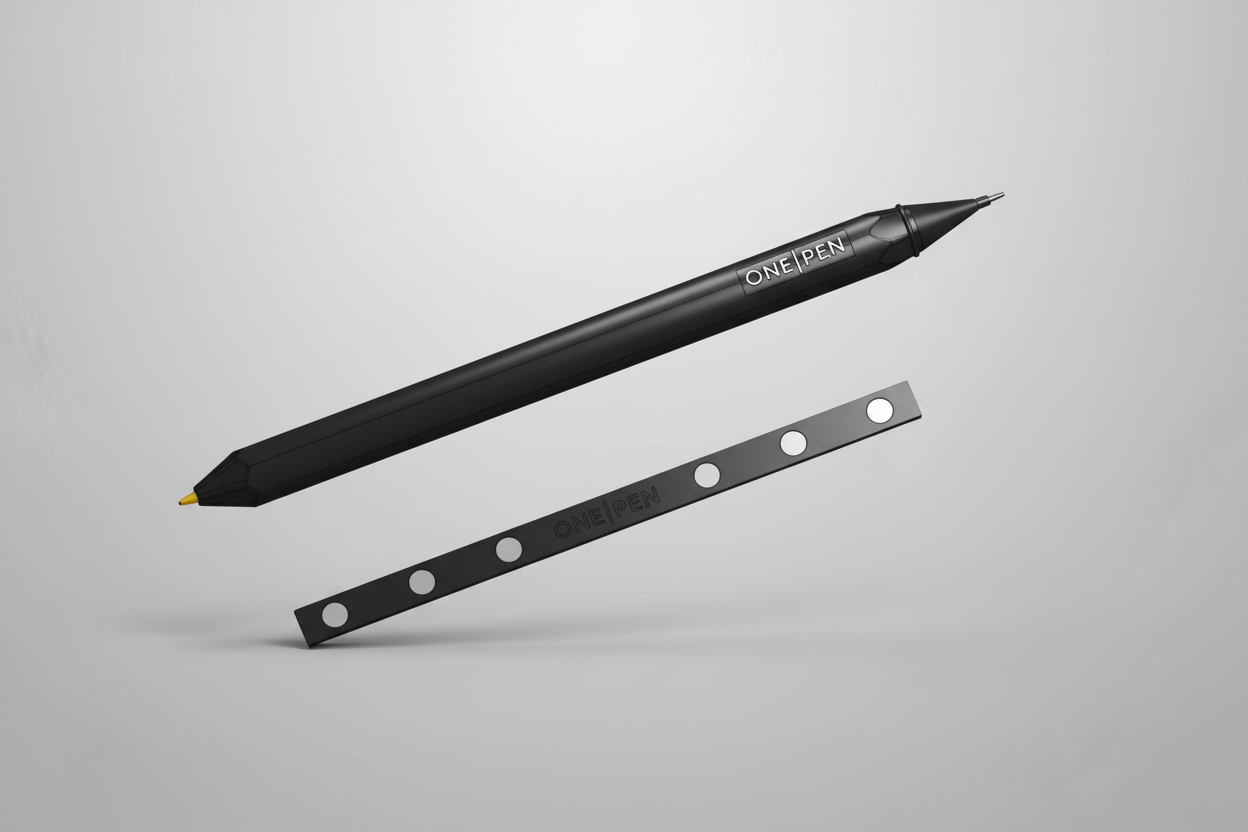 OnePen und Lineal mit Hintergrund
